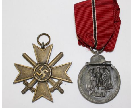 WW2 Third Reich KVKII and an Eastern Front Medal.