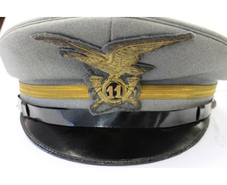 WW2 Italian Army Officers service dress cap. 11th Alpini. Written under sweatband "Sten. Massimo Semenza 11.Rgt Alpini".