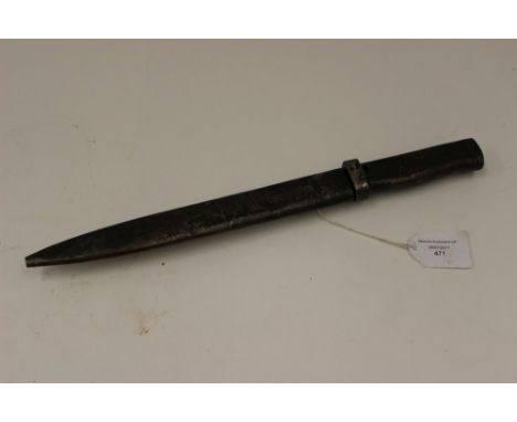 WW1 Imperial German Ersatz Bayonet. 25cm blade. "896" to hilt. With scabbard. Both have original green painted finish.