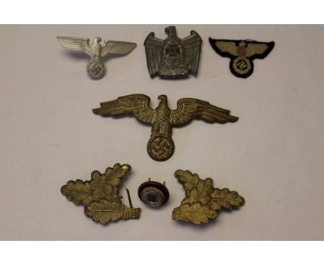 WW2 Third Reich cap eagles: NSKOV cap eagle: NSDAP cap wreath a/f: Political cloth cap eagle: alloy Politcal cap eagle RZM M1