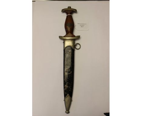 WW2 Third Reich NSKK dagger. "Tiger, Solingen". 220mm blade etched with motto "Alles fur Deutschland". Complete with black pa