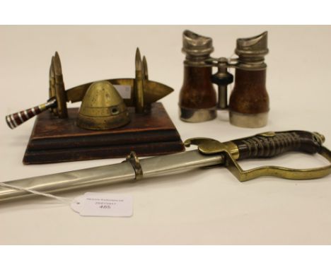 WW1 War Souvenirs of a British Solier who served in Egypt and Mesopotamia: Ottoman Turkish Officers Sword. Brass guard with S