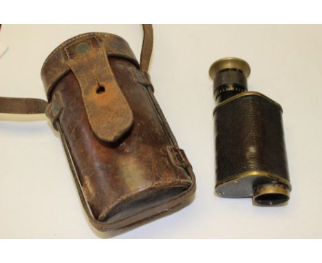 WW1 British x 81/2 Monocular by Ross of London. Complete in leather case with sling. Case is Broad Arrow I Marked.