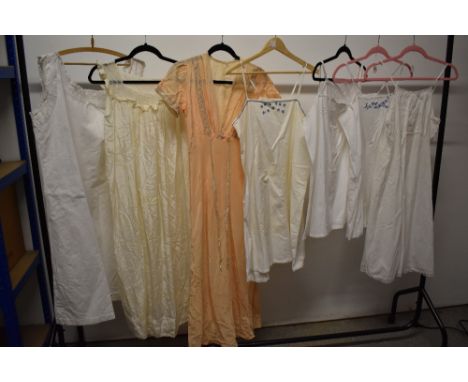 A selection of Vintage night gowns and shifts.
