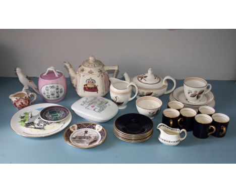  A Staffordshire commemorative teapot, commemorating Queen Victoria's Golden Jubilee, together with a Continental porcelain t