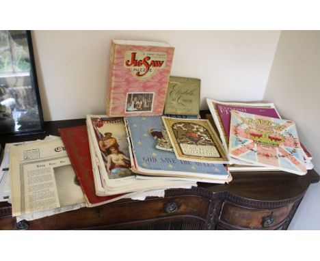  A collection of 1937 and 1953 Coronation ephemera, including commemorative newspaper and magazine editions including the Gue