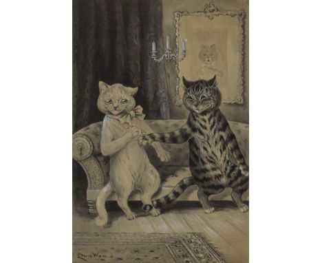 Louis William Wain (British, 1860-1939)The Advance signed 'Louis Wain.' (lower left)gouache, pencil and pen and ink on paper 