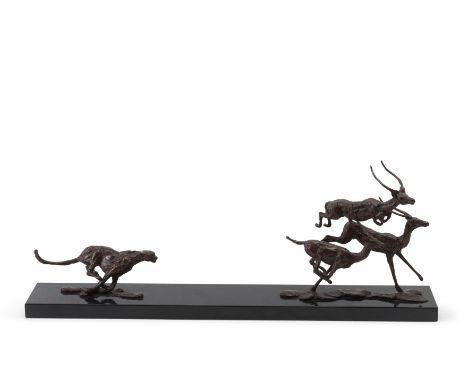 Mark Coreth (British, born 1958)Cheetah and Impala signed and numbered '3/9/M. Coreth' (to base of cheetah)bronze with a dark