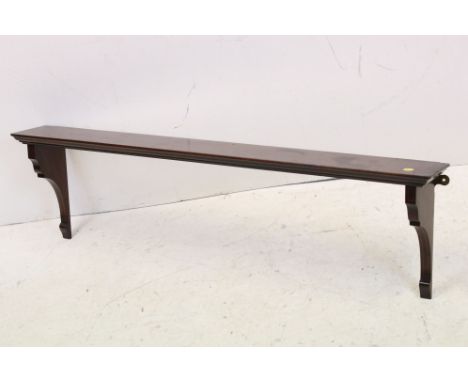 Edwardian mahogany wall shelf with string inlay decoration 