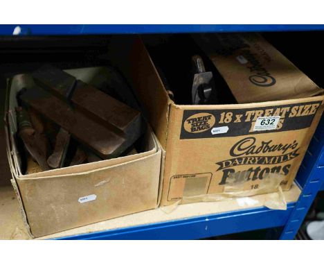 A collection of vintage carpenters / woodworking tools to include planes and chisels. 