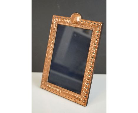 Large copper and enamel art nouveau style picture frame 