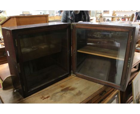 19th century Mahogany Cube Display Cabinet, folding out to provide to glazed cabinet opening to reveal a shelf, each glazed u