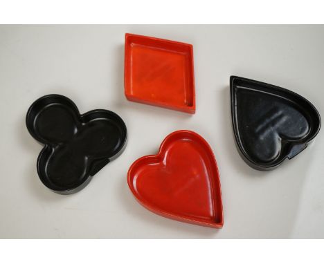 A set of four Doulton playing card dishes. 