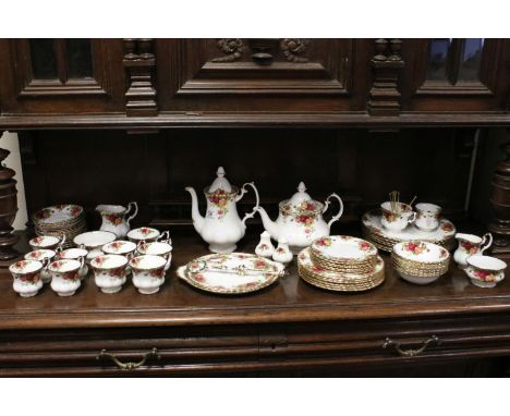 Royal Albert ' Old Country Roses ' Part Dinner, Tea and Coffee Service comprising 6 Dinner Plates, 6 Dessert Plates, 6 Tea Pl
