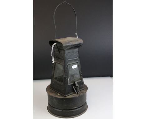 Late 19th / Early 20th century Hand Held Lamp / Lantern with burner, 46cms high 