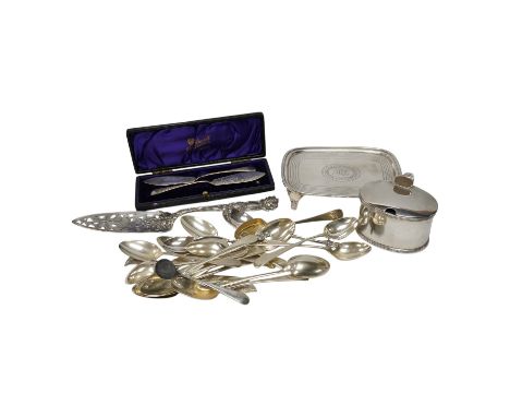 A George III silver teapot stand by Urquhart &amp; Hart, London, 1804, an Edwardian silver mustard pot and assorted silver fl