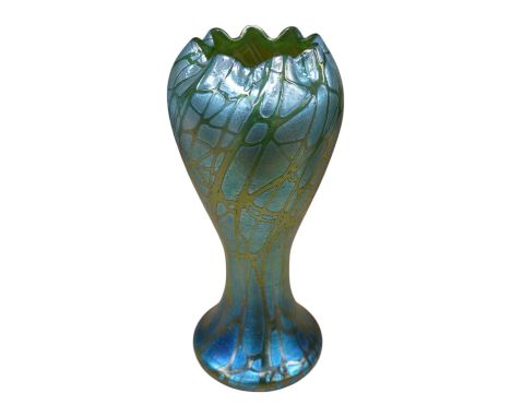 A tall Loetz ‘Creta Pampas’ iridescent glass vase, c.1900, 29.5cm. Condition - good No damage found.