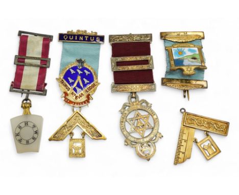 Masonic medals some silver gilt and enamel, to include Eastbourne Lodge and Taurus No 8148 Lodge of Sussex. Condition - fair 