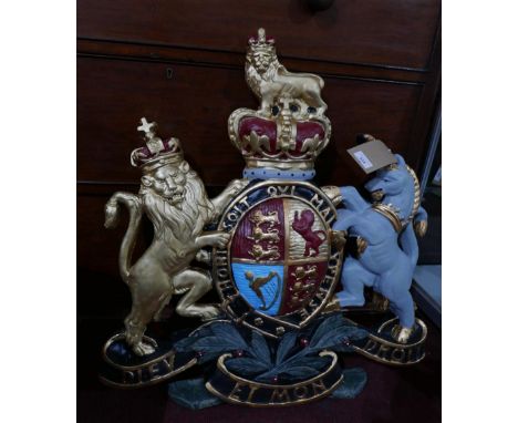 A contemporary Royal Coat of Arms, H.77 W.71cm 