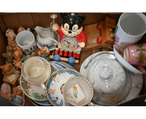 Mixed ceramics and collectables, including Rosenthal Studio Line cylindrical vase, Royal Worcester tea cups, Victorian mousta