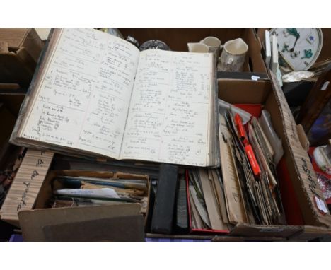 Vintage pine Teacher's Whisky box ('The Right Spirit'), containing collection of bottle-labels to/w other ephemera including 