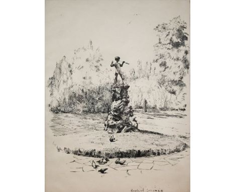 After Rowland Langmaid - Peter Pan in Kensington Gardens, etching, pencil signed to margin, 25 x 19 cm 