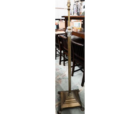 Adjustable brass Corinthian standard lamp 