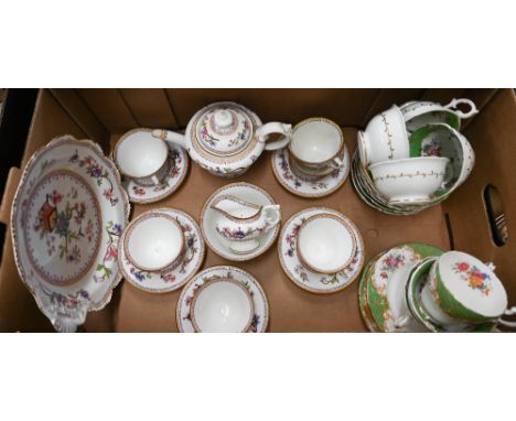A Royal Worcester 'Chinese Rose' part tea service 1921, to/w a Royal Paragon part service (box) 