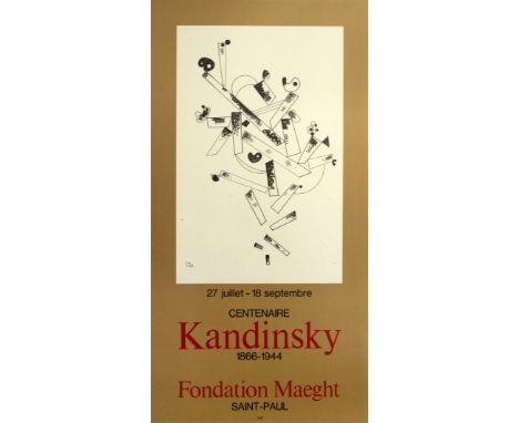 Original vintage poster for a Kandinsky exhibition at the Maeght Foundation museum of modern art in France - Centenaire Kandi