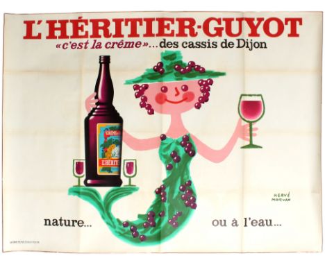 Original vintage advertising poster for the French liqueur Crème de Cassis produced by L'Heritier-Guyot: L'Heritier-Guyot, 'C