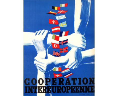 Original vintage propaganda poster for the post-war US sponsored European Recovery Program (1948) known as the Marshall plan 