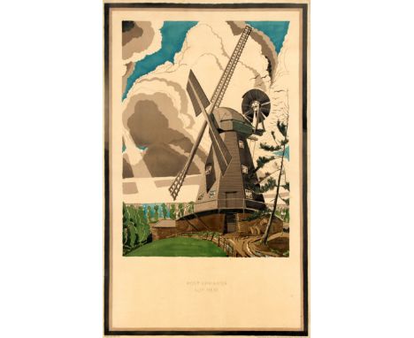 Original vintage London travel advertising poster for Upminster featuring artwork by John Mansbridge (1901-1981) depicting a 