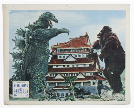 Original vintage movie lobby card for the 1962 Japanese kaiju film King Kong versus Godzilla, directed by Ishir? Honda and st