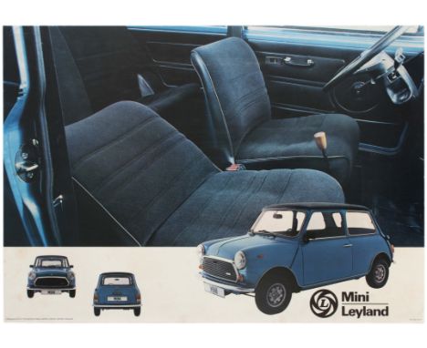Original vintage advertising poster for the Mini Special car model manufactured by British Leyland. This poster features a la
