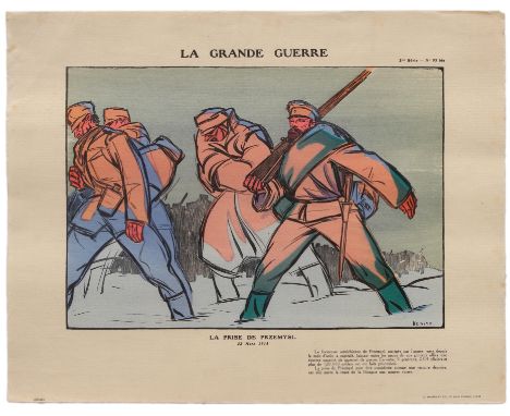 Original vintage WWI propaganda poster: La Grande Guerre - La prise de Przemysl (Text translates as: The Great War - The capt