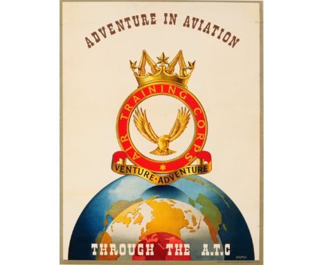 Original vintage British recruitment poster for the Air Training Corps (ATC), a military youth organisation that was founded 