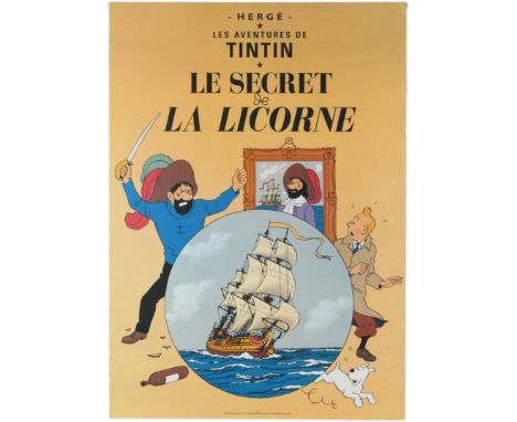 Commercial advertising poster printed by Editions Hazan for The Adventures of Tintin - The Secret of the Unicorn (Les Aventur