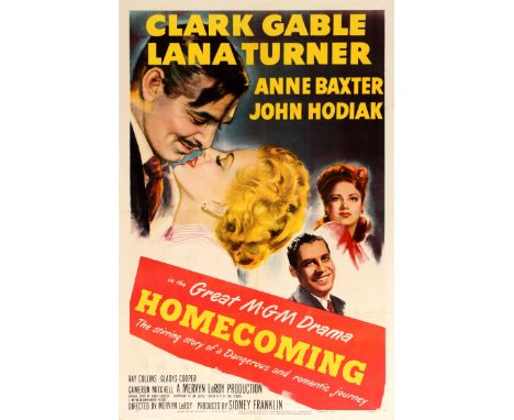 Original vintage movie poster for a classic film Homecoming "The stirring story of a Dangerous and romantic journey – the gre