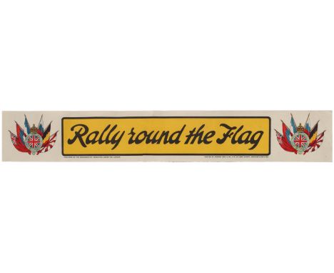 Original vintage WWI propaganda recruiting poster published by The Parliamentary Recruiting Committee: Rally around the Flag.