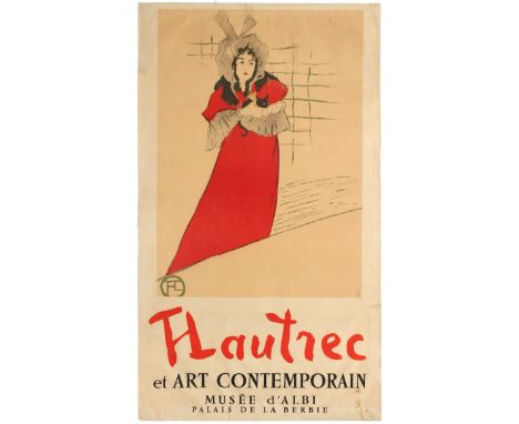 Original vintage advertising poster for an exhibition entitled 'Toulouse-Lautrec et Art Contemporain' (Toulouse-Lautrec and C