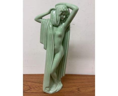 An Art Deco style ceramic figurineW:13cm x D:10cm x H:49cm