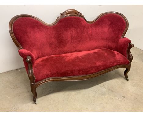 Queen Anne style Victorian sofa W:177cm x D:80cm x H:98cm