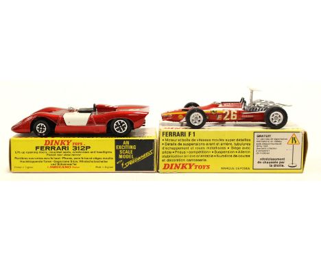 DINKY: A boxed Ferrari 312P, 204, together with a boxed French Dinky Ferrari F1, 1422.