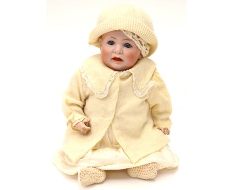 KAMMER REINHARDT: A bisque head doll, marked to neck 'K&amp;R S&amp;H 116/4', Kammer Reinhardt, Simon &amp; Halbig, open and 