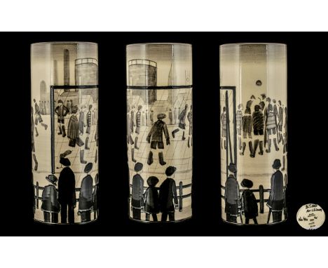 Lowry 'The Football Match' Limited Edition Collector's Item Vase.  Based on a pencil drawing by L. S. Lowry, entitled 'The Fo