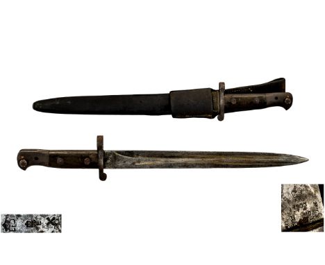 British Army Pattern 1983 Sword Bayonet used 1903-1907.  Prior World War 1, with scabbard.  Marked with Crown ER 1903.  Made 
