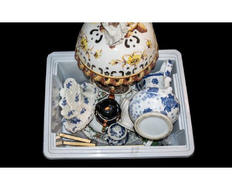 Mixed Lot of Ceramics to include two Toby Jug Teapots; Cheese Dish; Large Meat Plate; three various sized Teapots, and three 