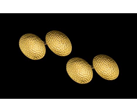 A Fine Quality 1920's Pair of Gents 9ct Gold Cufflinks of Excellent Design, Hallmark Birmingham 1926, Maker A.E.P. 4.1 grams.