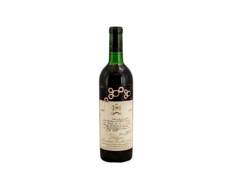 France - Bordeaux Chateau Mouton Rothschild 1967 Bottle of Red Wine, Bottle No 34602. A Light Vintage Now Becoming Rare 75 cl