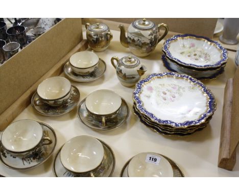 A Satsuma style tea set and a Limoges part dessert service. Best Bid